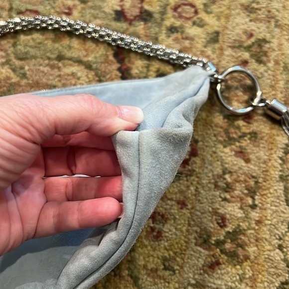 Jimmy Choo Authentic blue/grayish colored suede purse - Picture 7 of 13